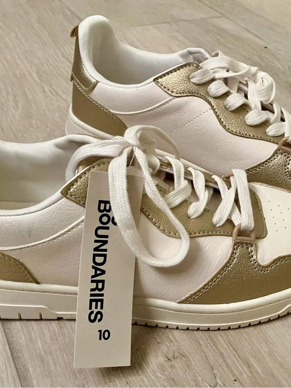 No Boundaries Gold and Cream Sneakers